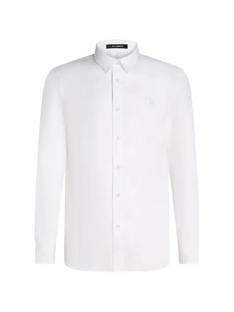 embroidered-logo long-sleeve shirt by KARL LAGERFELD