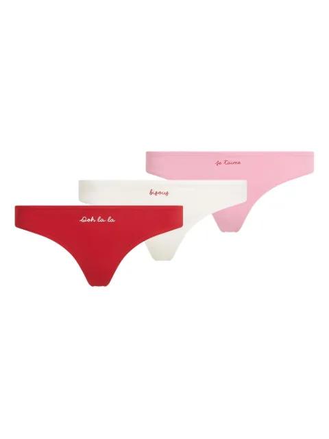 embroidered-motif thong by KARL LAGERFELD