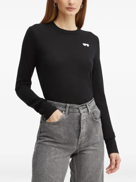 embroidered round-neck knitwear by KARL LAGERFELD