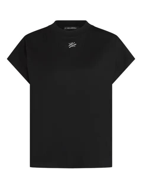 embroidered short-sleeved T-shirt by KARL LAGERFELD