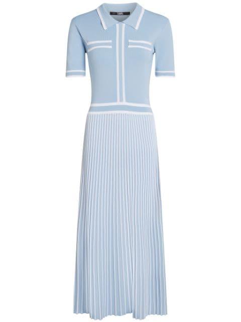 essential pleated knitted dress by KARL LAGERFELD