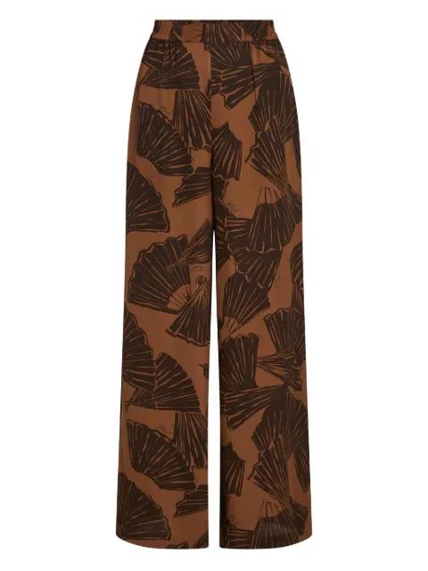 fan-print flared pants by KARL LAGERFELD