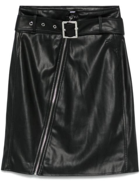 faux-leather biker skirt by KARL LAGERFELD