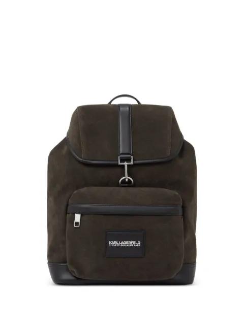 faux-suede k-traveller backpack by KARL LAGERFELD