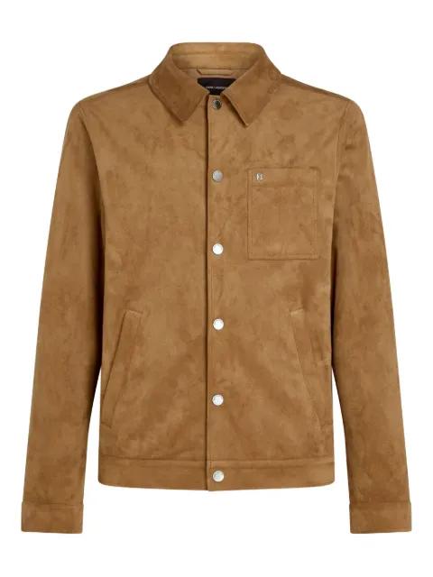 faux-suede trucker jacket by KARL LAGERFELD