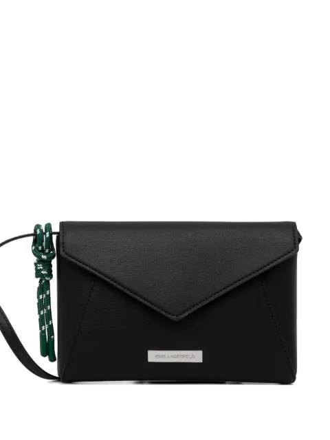 flap-closure cross body bag by KARL LAGERFELD