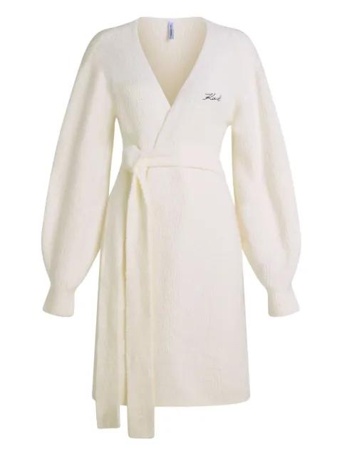 fleece wrap loungewear cardigan by KARL LAGERFELD