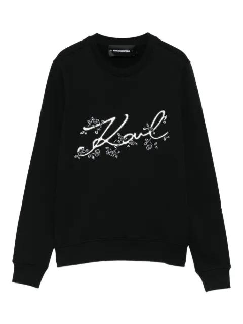 floral-embroidered sweatshirt by KARL LAGERFELD