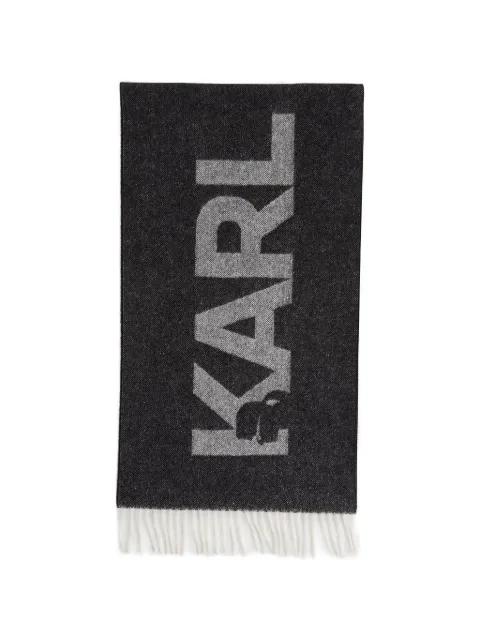 fringed logo-detail scarf by KARL LAGERFELD