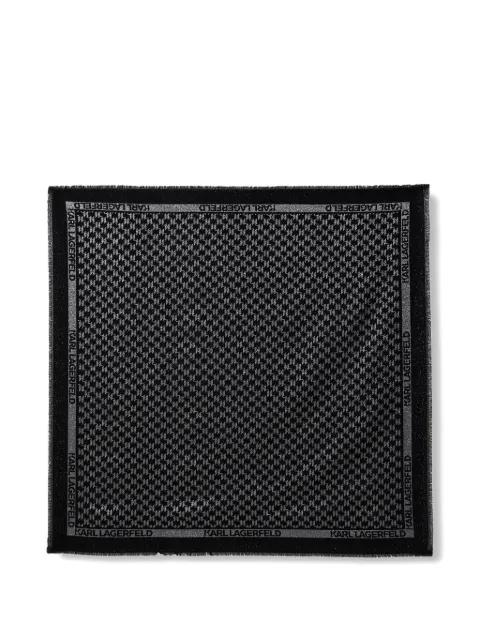 fringed patterned scarf by KARL LAGERFELD