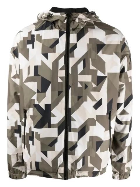 geometric-print hoodied jacket by KARL LAGERFELD