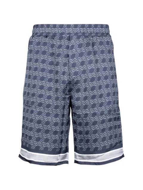 geometric-print striped-hem shorts by KARL LAGERFELD