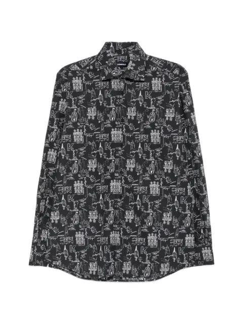graphic-print long-sleeve shirt by KARL LAGERFELD