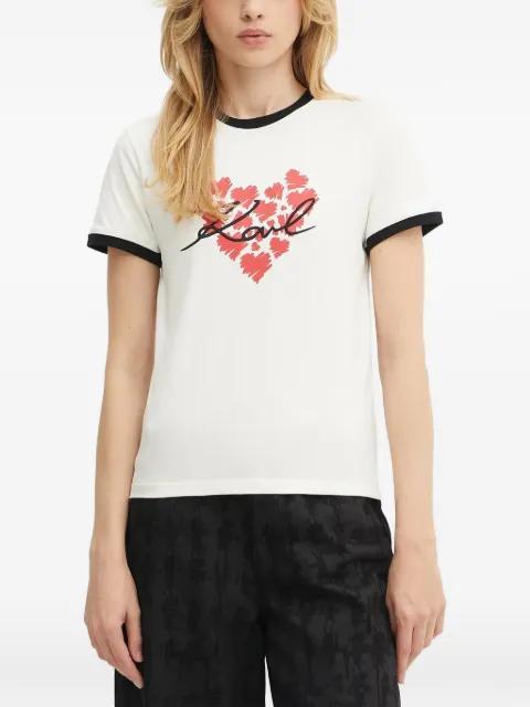 heart-motif T-shirt by KARL LAGERFELD