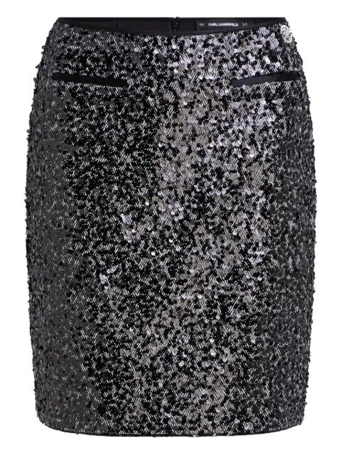 herringbone sequin skirt by KARL LAGERFELD