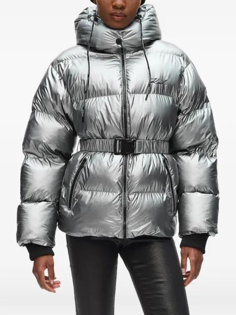 hoodied belted jacket by KARL LAGERFELD