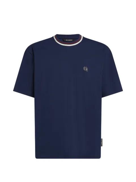 ikon striped neck T-shirt by KARL LAGERFELD