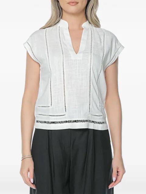 ladder-stitch embroidered blouse by KARL LAGERFELD