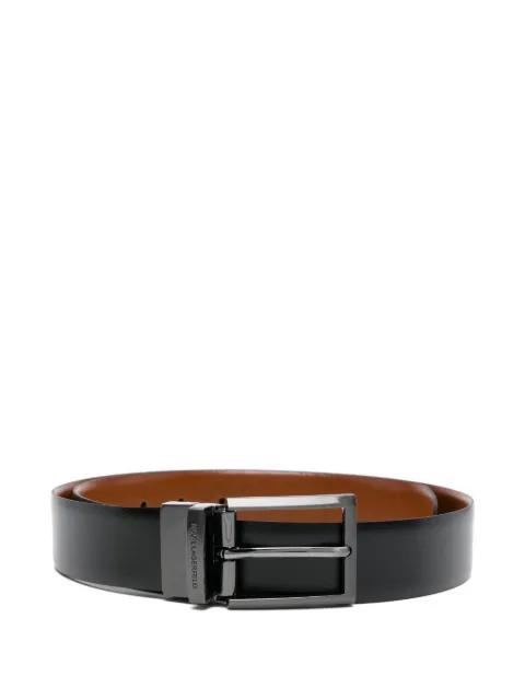 leather reversible belt by KARL LAGERFELD