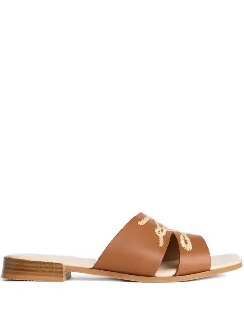leather slides by KARL LAGERFELD