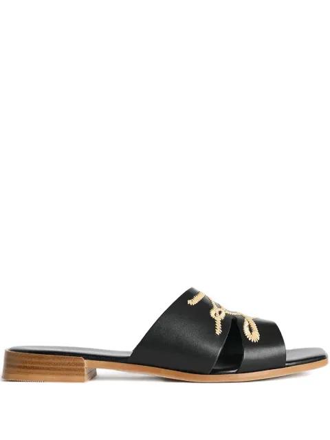 leather slides by KARL LAGERFELD
