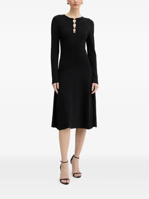 lettered-button detail midi dress by KARL LAGERFELD