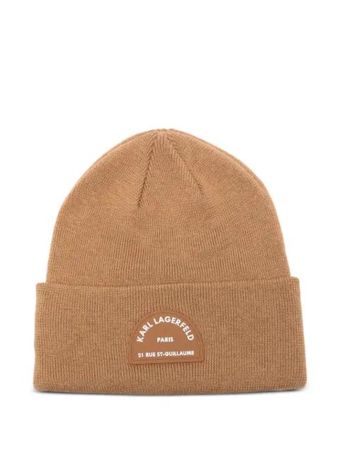 logo-appliqué beanie by KARL LAGERFELD