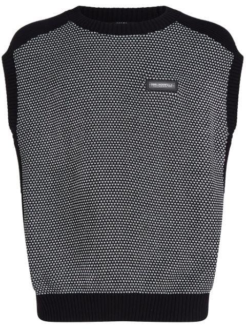 logo-appliqué knitted vest by KARL LAGERFELD