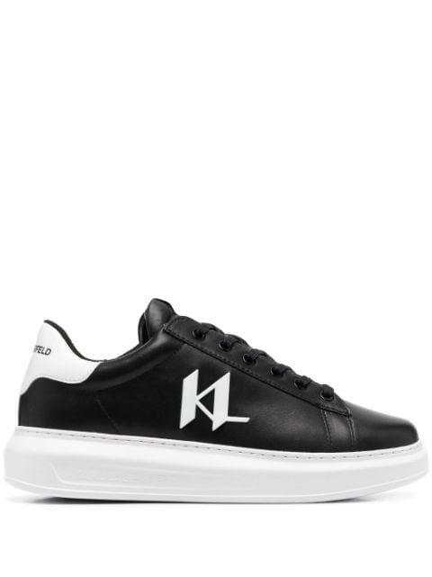 logo-appliqué leather sneakers by KARL LAGERFELD