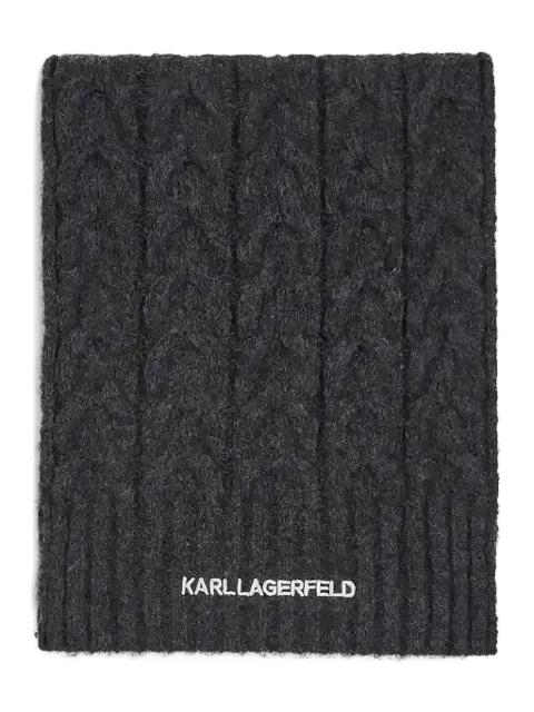 logo cable-knit scarf by KARL LAGERFELD