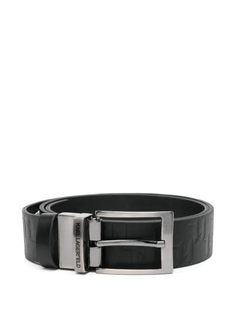 logo-debossed leather belt by KARL LAGERFELD