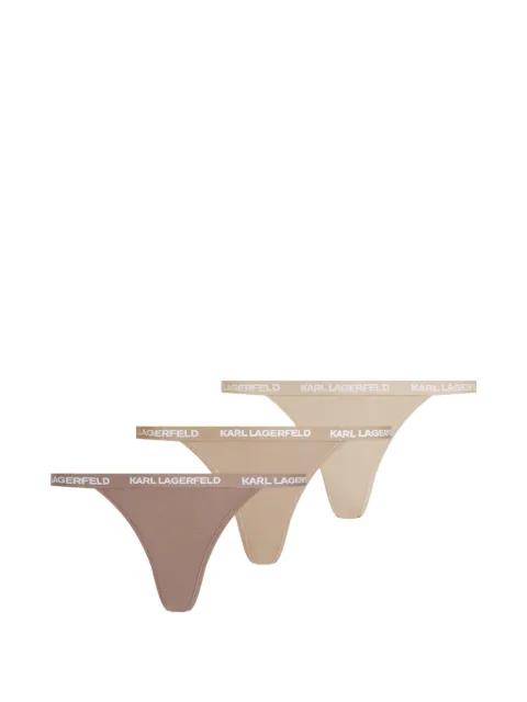logo-detail cotton brazilian briefs (set of three) by KARL LAGERFELD
