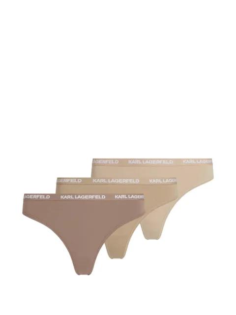 logo-detail cotton thongs (set of three) by KARL LAGERFELD