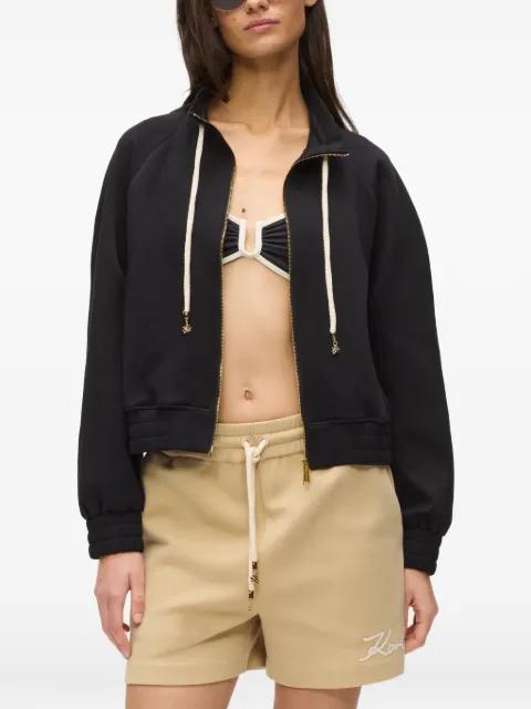 logo-detail zip-up sweatshirt by KARL LAGERFELD