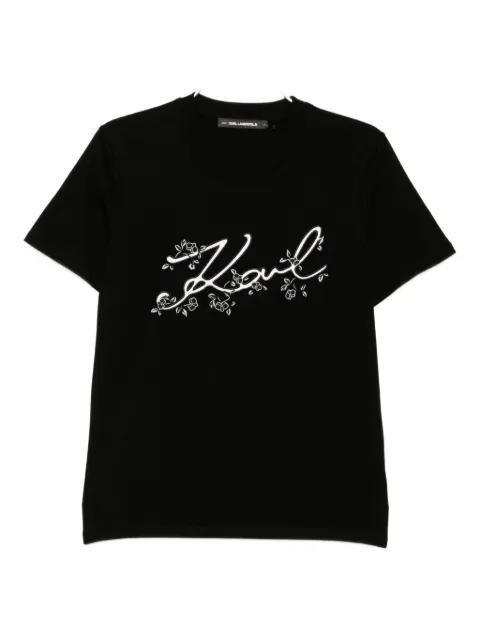 logo-embroidered T-shirt by KARL LAGERFELD