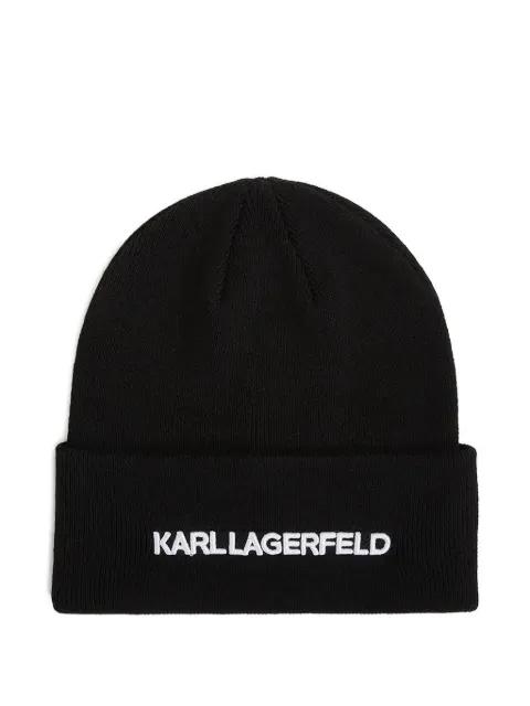 logo-embroidered beanie hat by KARL LAGERFELD