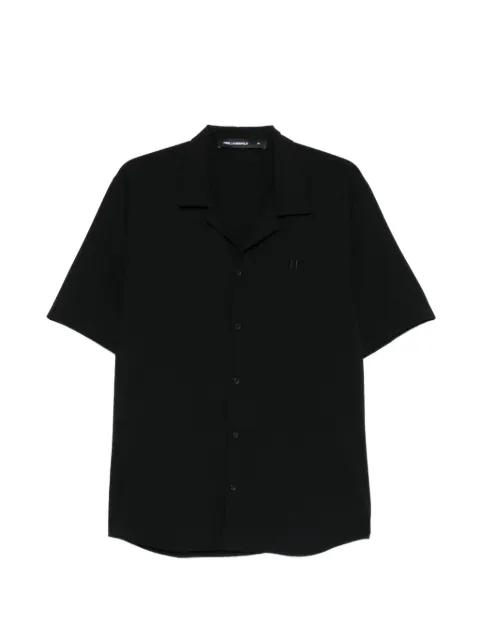 logo-embroidered camp-collar shirt by KARL LAGERFELD