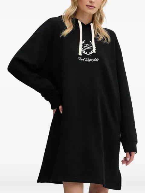 logo-embroidered hoodied midi dress by KARL LAGERFELD