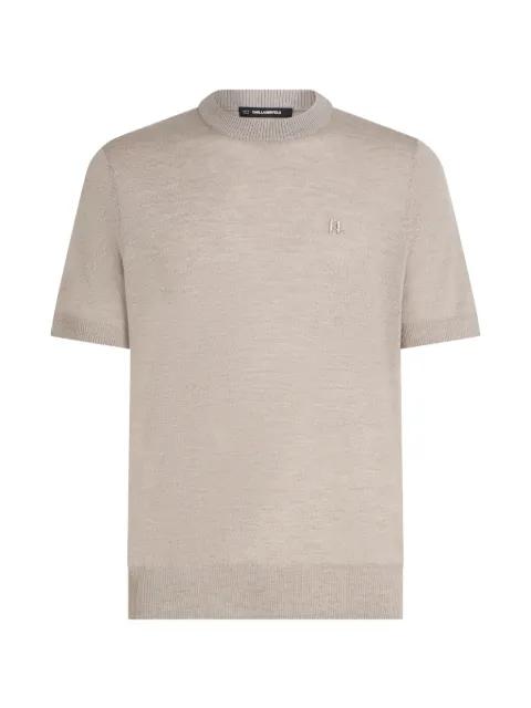 logo-embroidered merino T-shirt by KARL LAGERFELD