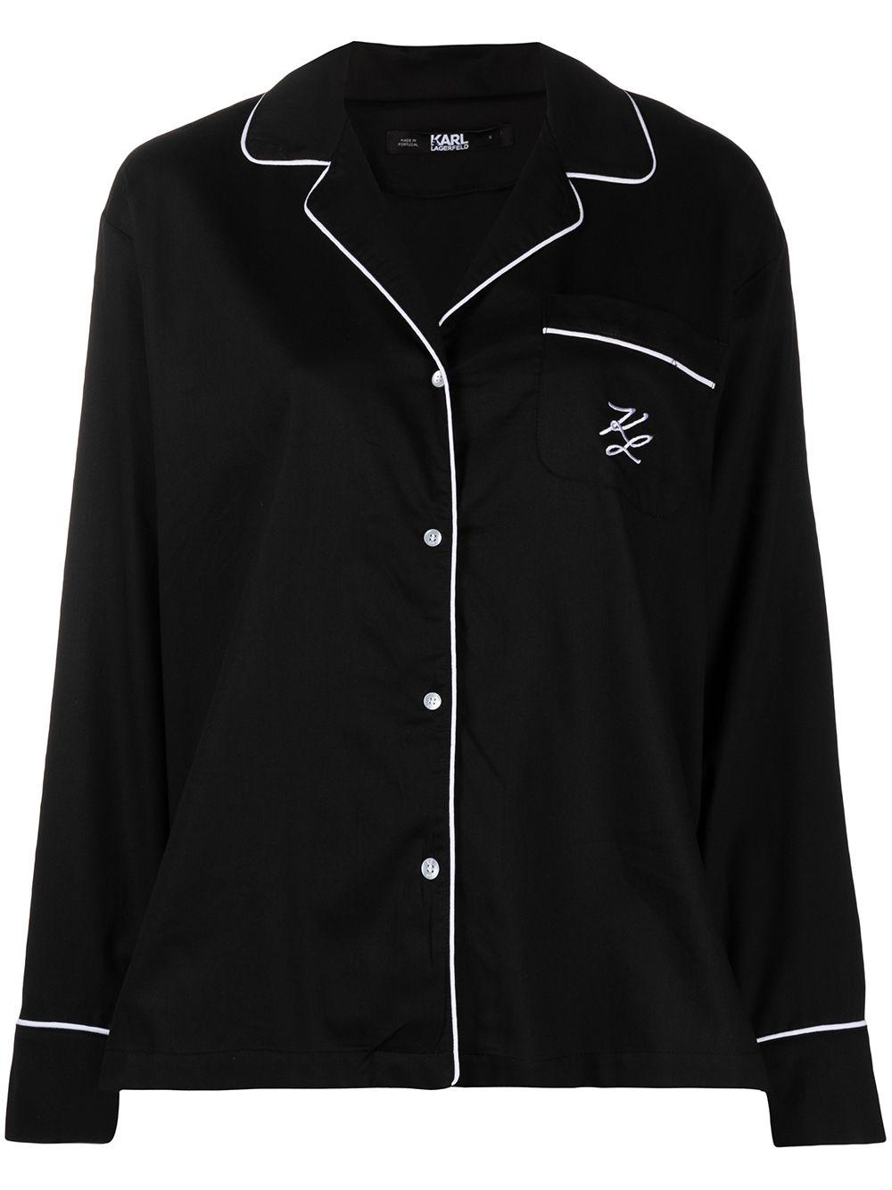 logo embroidered pajama top by KARL LAGERFELD