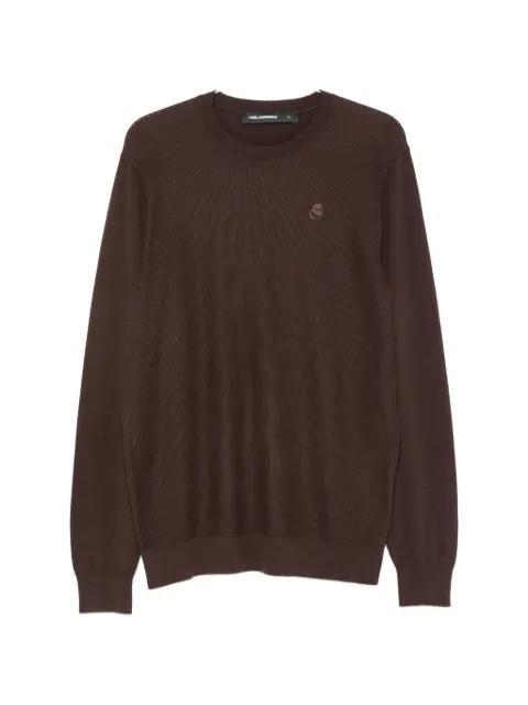 logo-embroidered waffle-knit sweater by KARL LAGERFELD