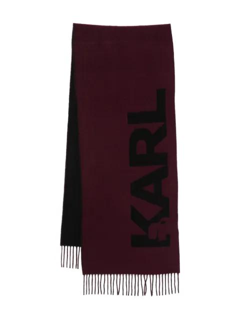 logo fringed scarf by KARL LAGERFELD
