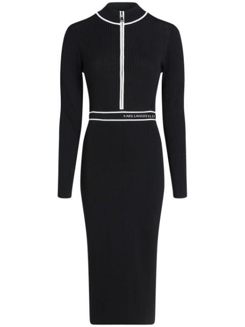 logo-intarsia knitted dress by KARL LAGERFELD