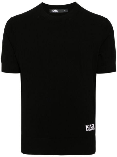 logo-intarsia knitted top by KARL LAGERFELD