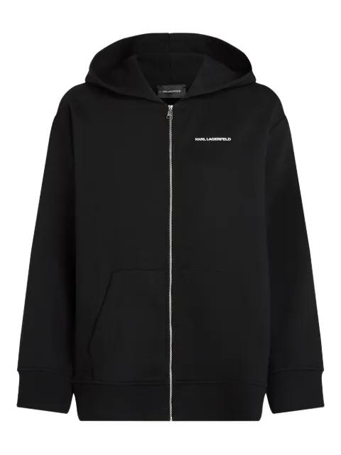 logo-leopard zip hoodie by KARL LAGERFELD