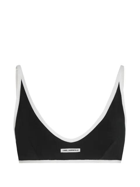 logo-patch contrast-trim bra by KARL LAGERFELD