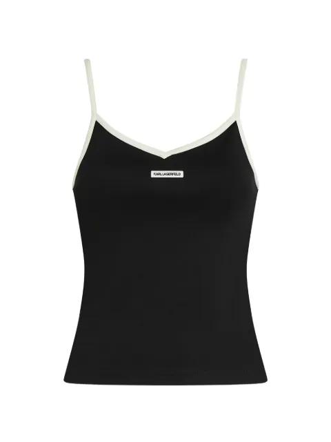 logo-patch contrast-trim vest by KARL LAGERFELD
