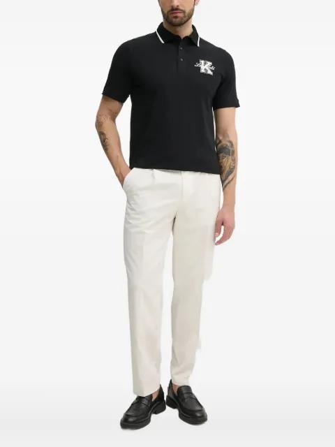 logo-patch cotton-blend polo shirt by KARL LAGERFELD