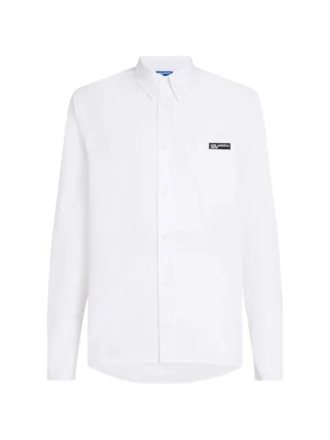 logo-patch poplin shirt by KARL LAGERFELD