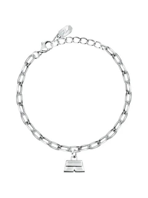 logo-pendant cable-link bracelet by KARL LAGERFELD